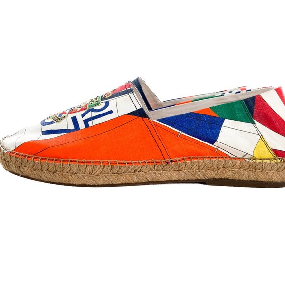 NEW POLO RALPH LAUREN Cevio Slip On Loafer Espadrille Cruise Print Nautical 11 D - Picture 4 of 12